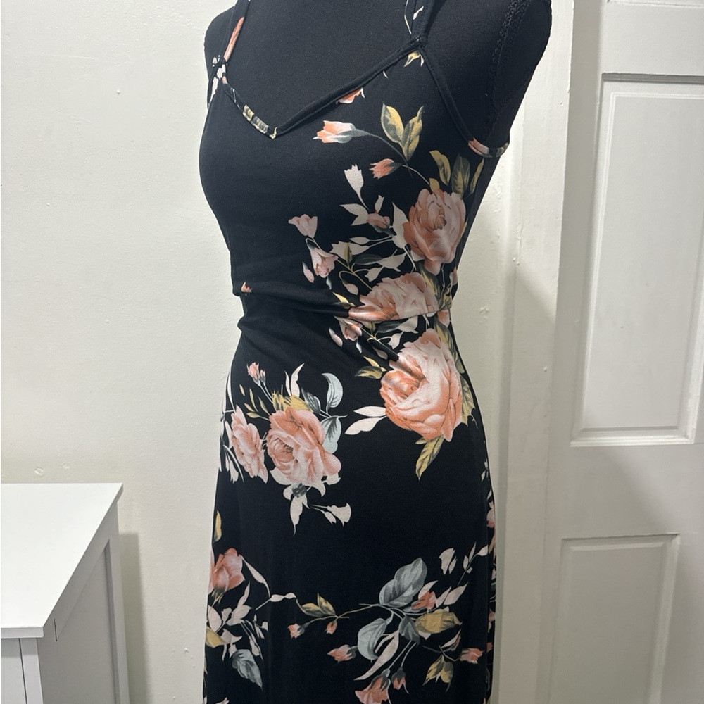 Floral Black Dress
